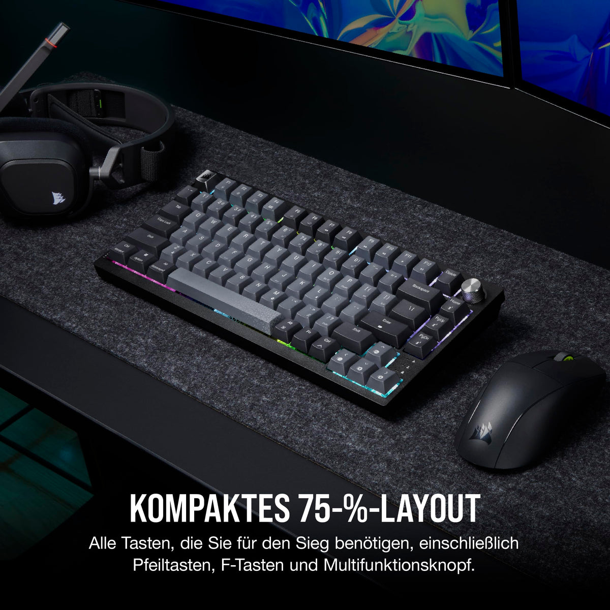 CORSAIR K65 Plus Wireless 75% RGB tastatur mecanică de gaming - CH-91D401L-DE