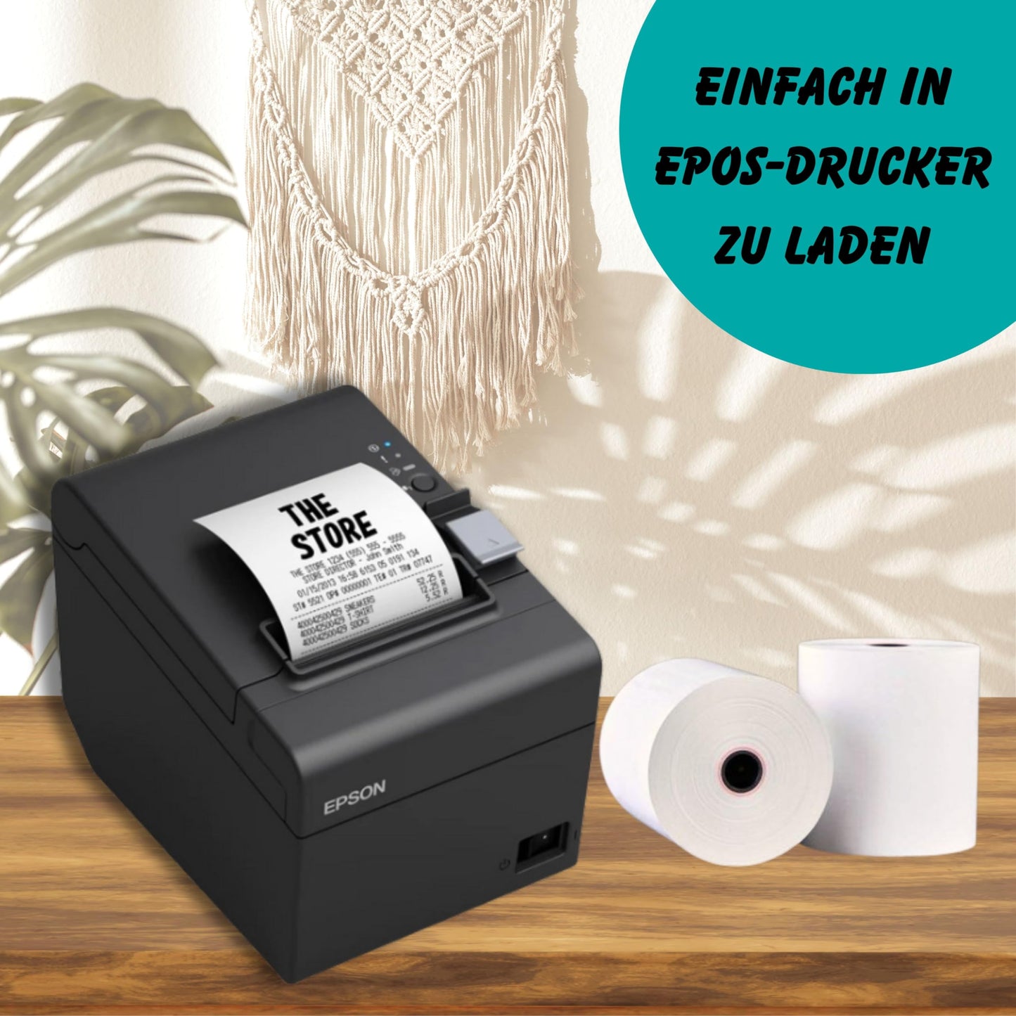 Double Dragon 80x80mm Premium Thermal Paper Cash Receipt Roll for EPOS Printer POS Terminal Cash Register [Pack of 60] - 60-80-80