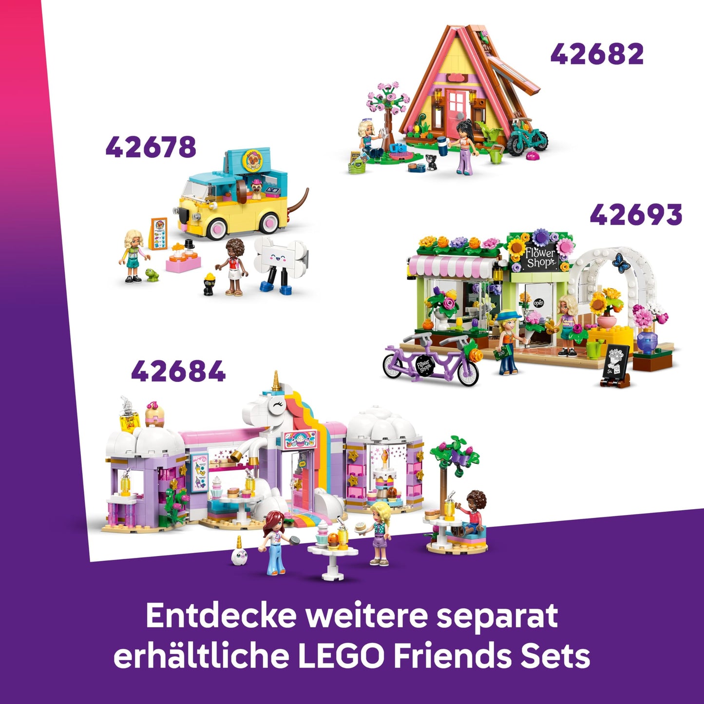 LEGO Friends Tea Party in the Forest - Playset with 2 minifigures, 2 animal figures & toy food accessories - children's room decoration - gift idea for girls aged 6 and over - 42690