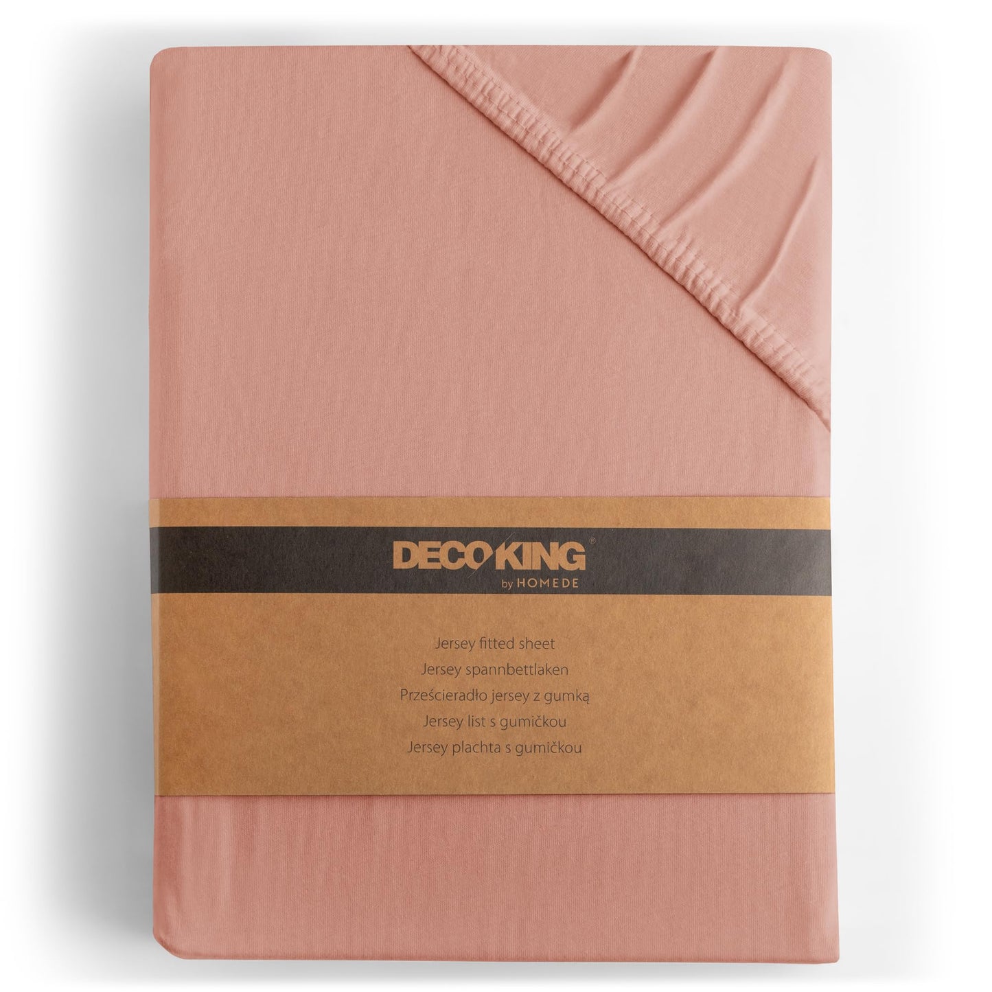 DecoKing fitted sheet 200x220 220x240 cm 100% combed cotton salmon fitted sheets jersey box spring bed Amber 200 x 220 220 x 240