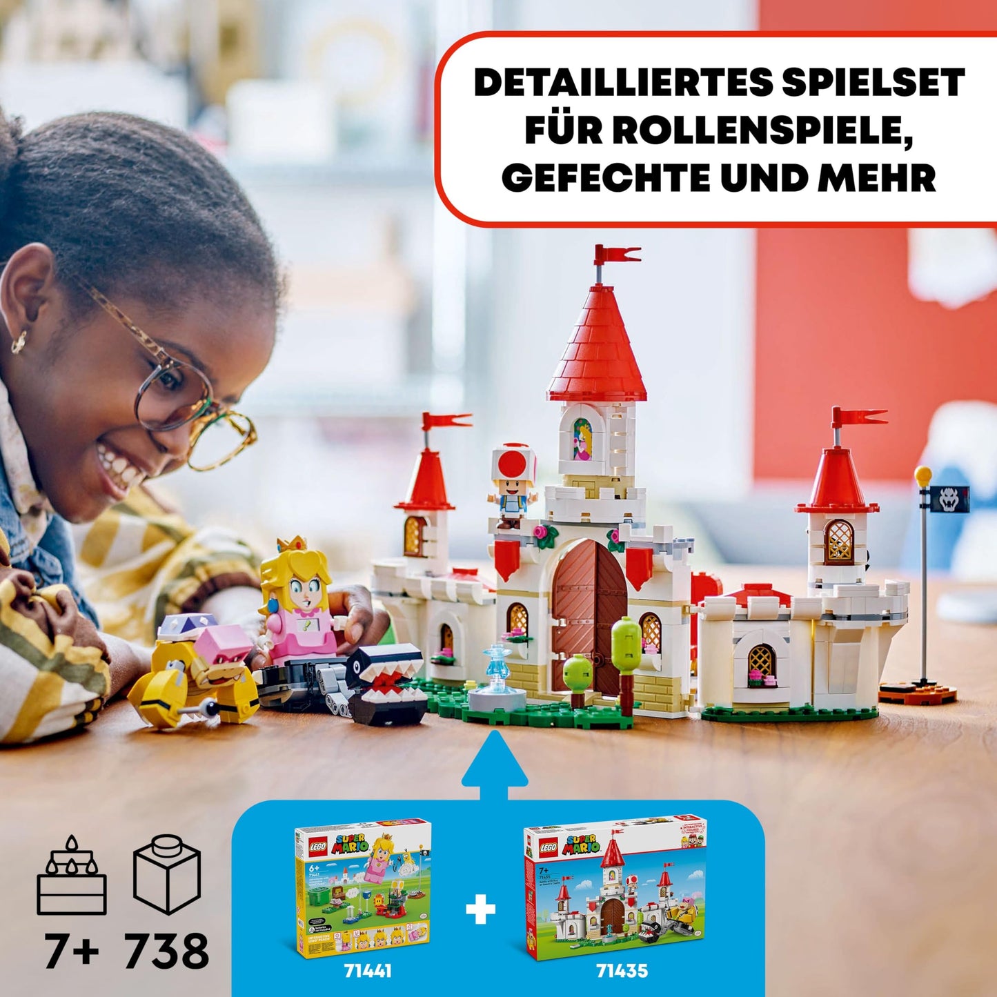 LEGO Super Mario Showdown with Roy at the Mushroom Palace, adventure playset with Nintendo characters, gift for girls, boys and gamers aged 7 and over 71435
