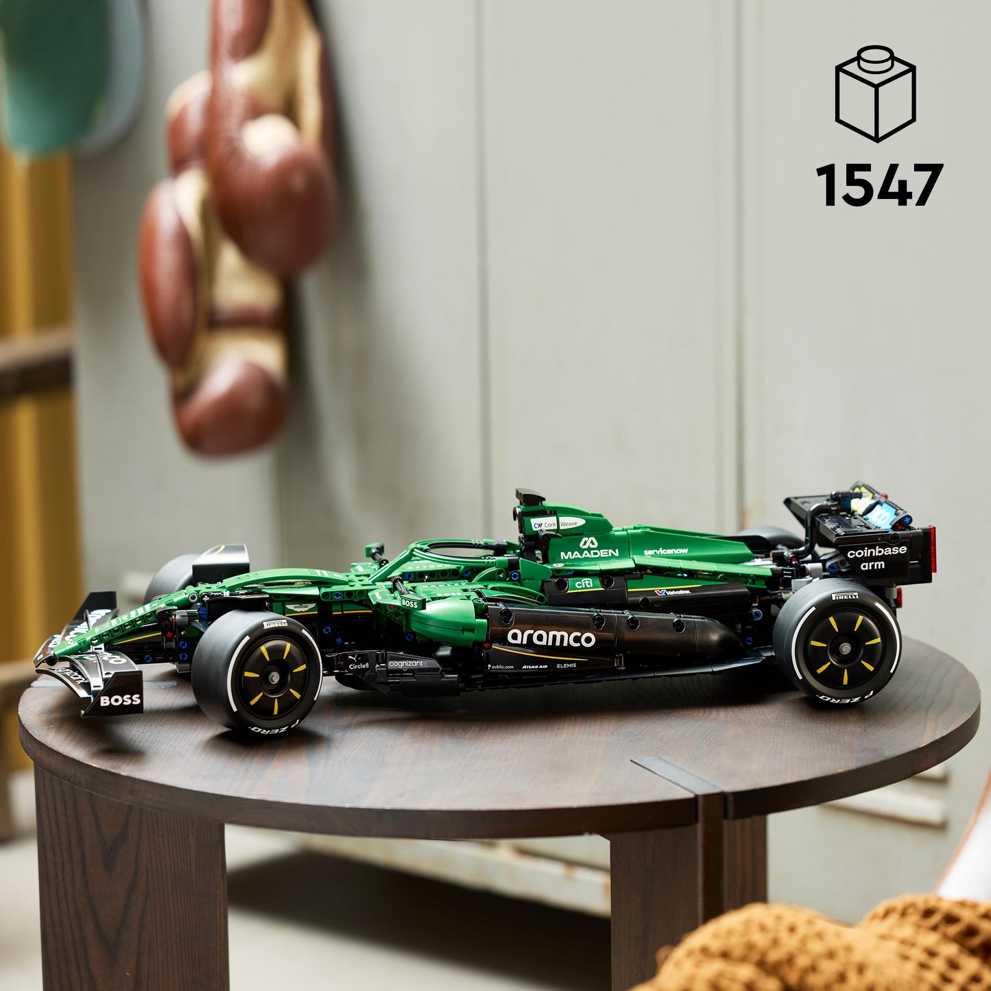 LEGO Technic Aston Martin Aramco AMR25 Formula 1 racing car - model building for adults - racing car with V6 engine, differential and DRS activation - gift idea for racing and motorsport fans - 42240