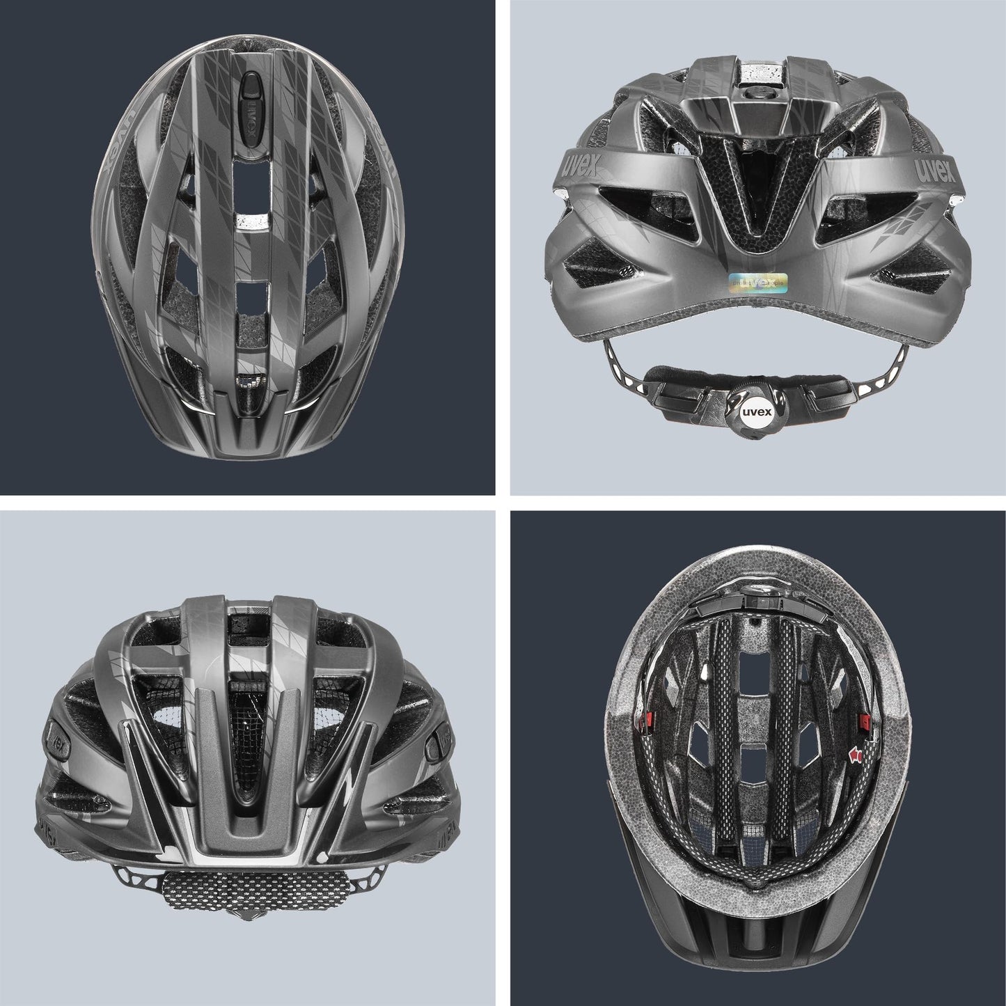 uvex i-vo cc bicycle helmet, black smoke matt, 52-57 cm - S413423