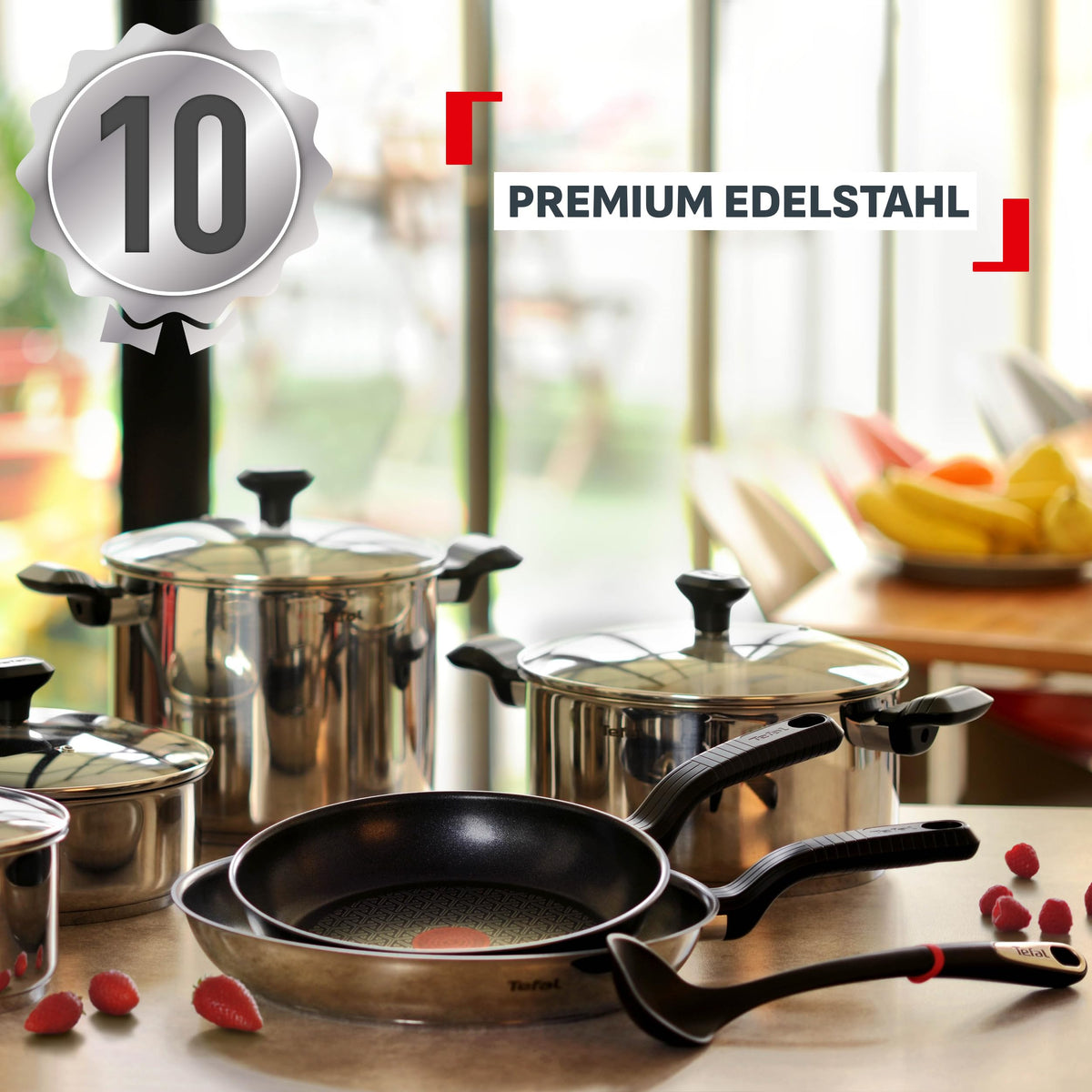 Set de tigăi Tefal Comfort Max 3 piese, înveliș Power Resist - G7263S04