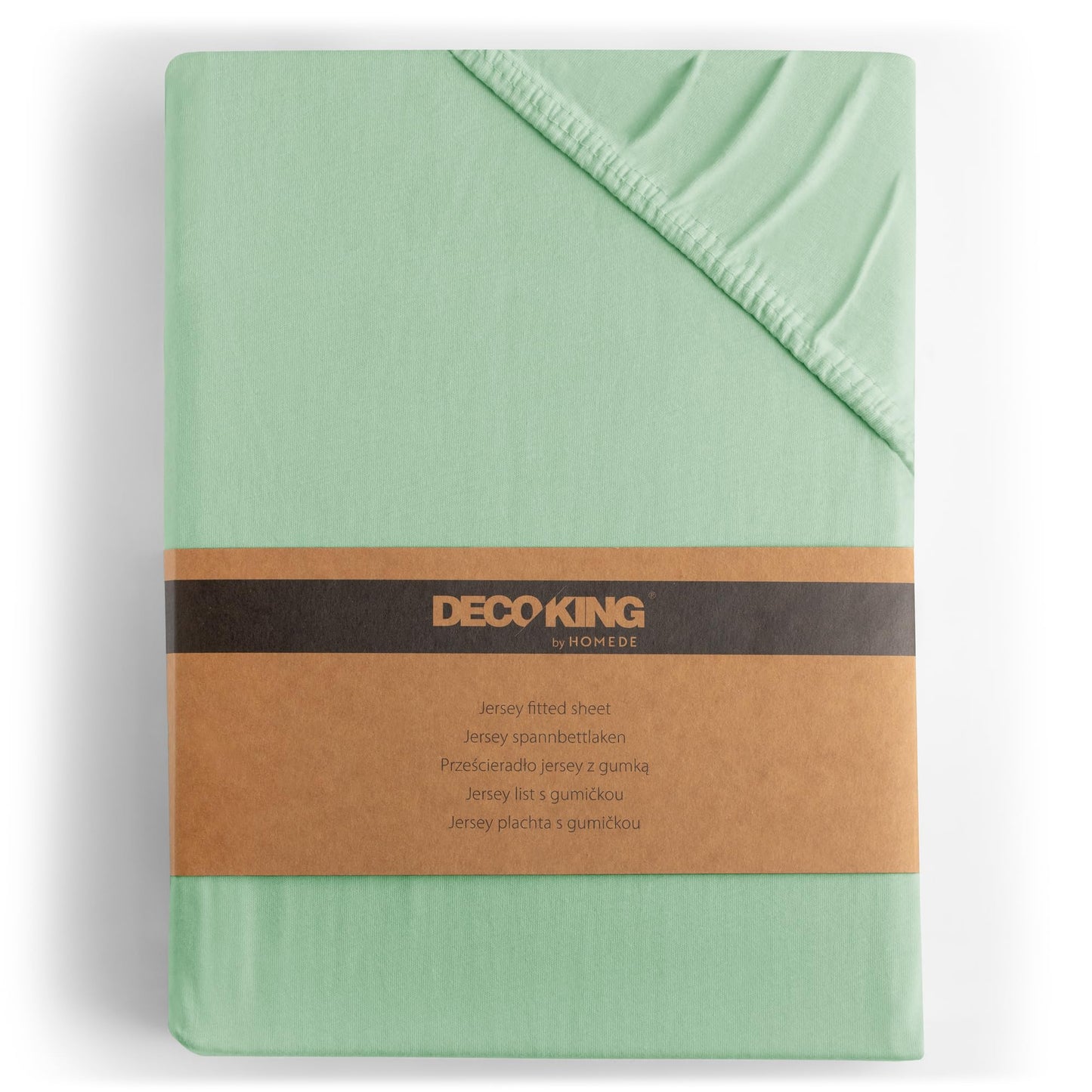 DecoKing fitted sheets 200x220 220x240 cm 100% combed cotton mint light green fitted sheets jersey box spring bed Amber 200 x 220 220 x 240