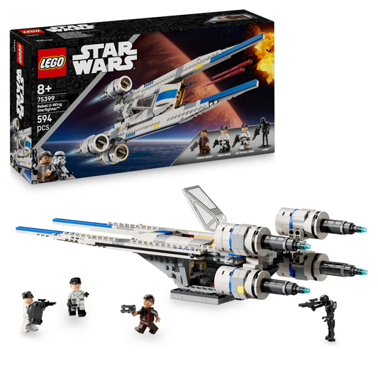 LEGO Star Wars 75399 Rebel U-Wing Starfighter - toy with swivel wing function & 3 minifigures including Cassian Andor & K-2SO droid figure - gift for boys aged 8 and up & Andor Season 2 fans