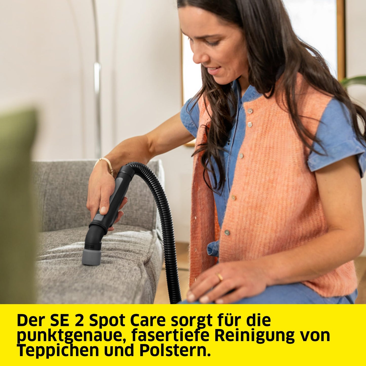 Kärcher vacuum cleaner SE 2 Spot Care, power consumption: 450 W, fresh water tank: 1.5 l, area: 2.89 m2, weight: 4.2 kg, spray suction hose, washing upholstery nozzle, stain nozzle and cleaner RM 519, white - 1.081-420.0