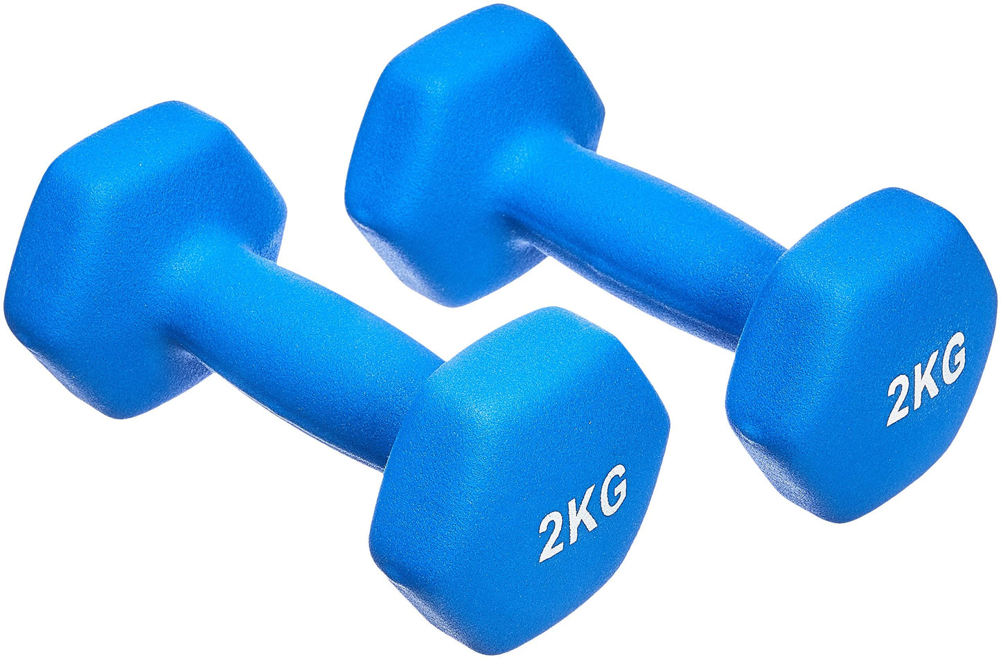 Amazon Basics Neoprene Dumbbell Weights, 2kg, Blue - GND002