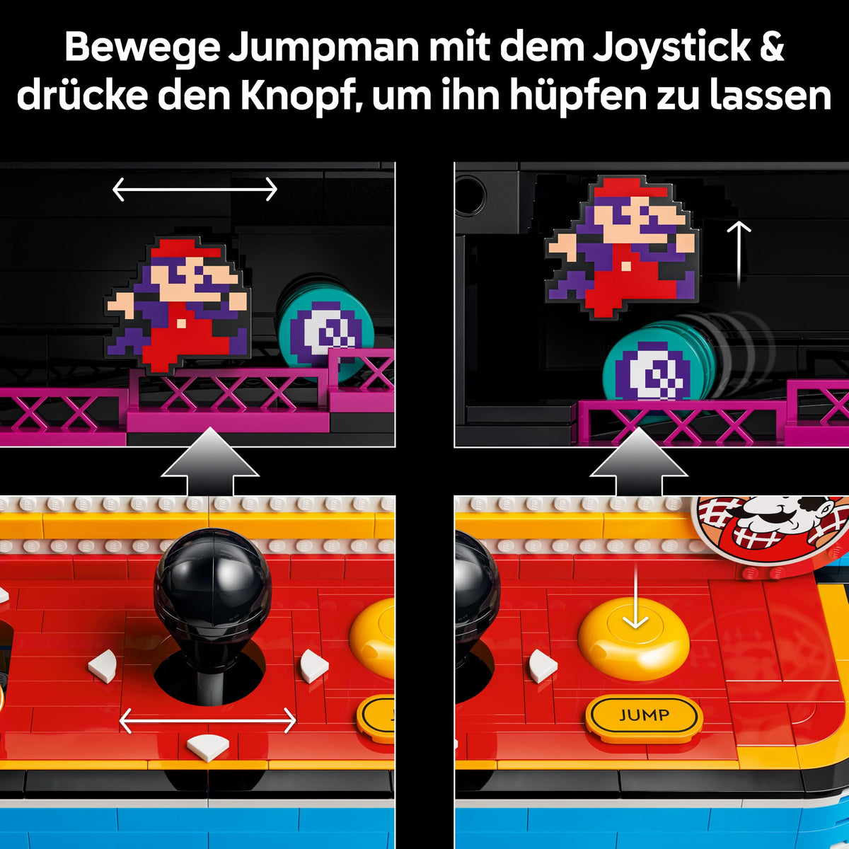 LEGO Super Mario Donkey Kong Arcade - Interactive 3D model building for adults with joystick and barrels for retro room decoration - Collectible gaming fan item - Gift for gamers aged 18 and over - 72051