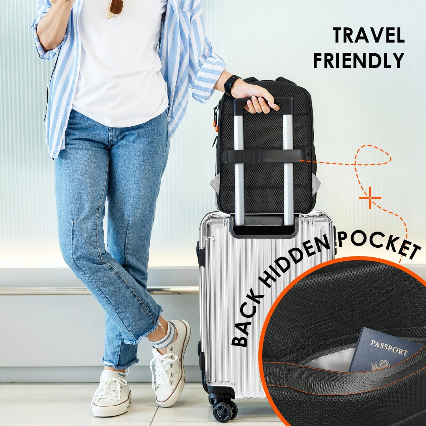 TARION camera backpack lightweight camera backpack with 15 inch laptop compartment gray - TB02-GY-EU