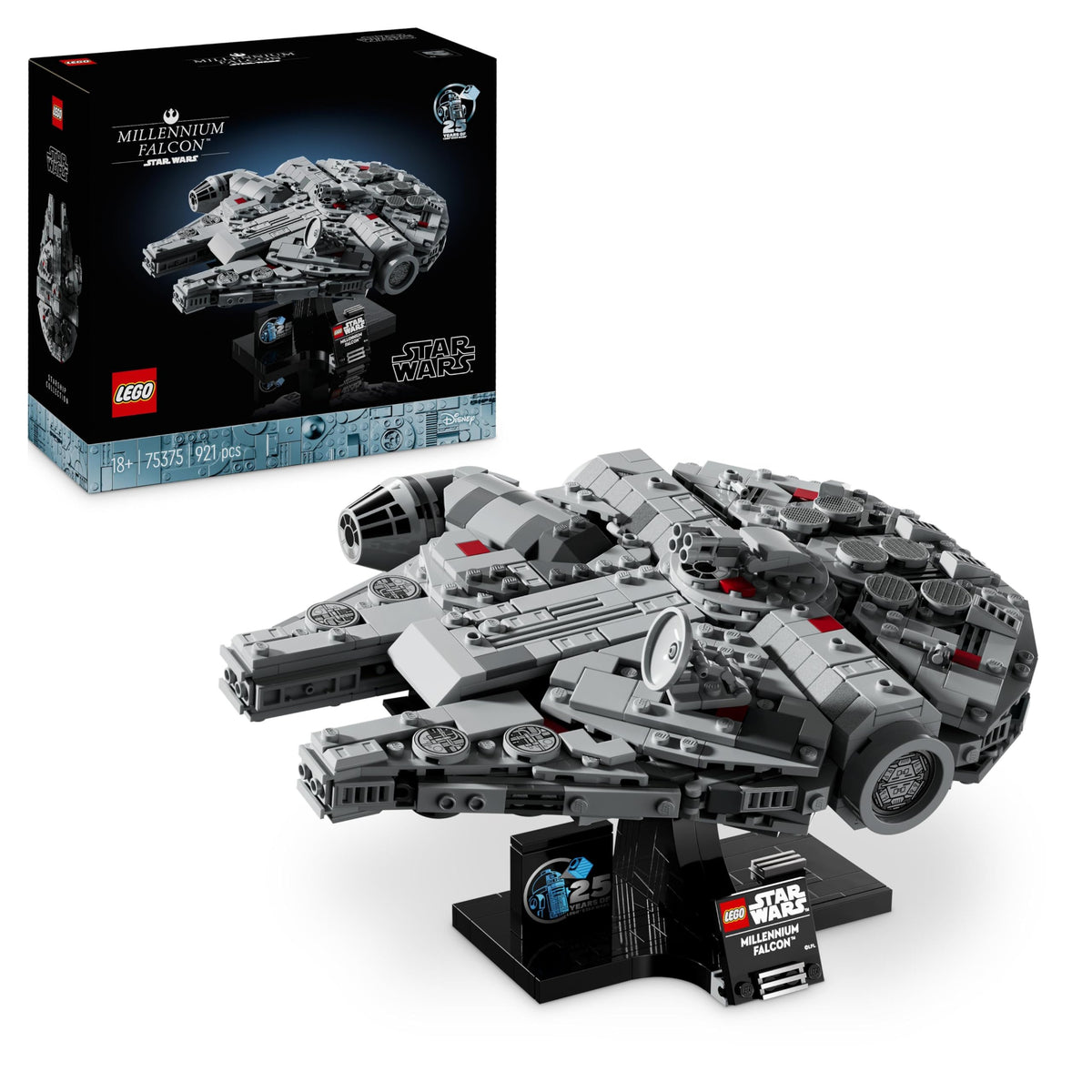 LEGO Star Wars R2-D2, collectible building bricks for assembling, playing, and displaying & Star Wars Millennium Falcon, model of a starship from Star Wars. - 75379
