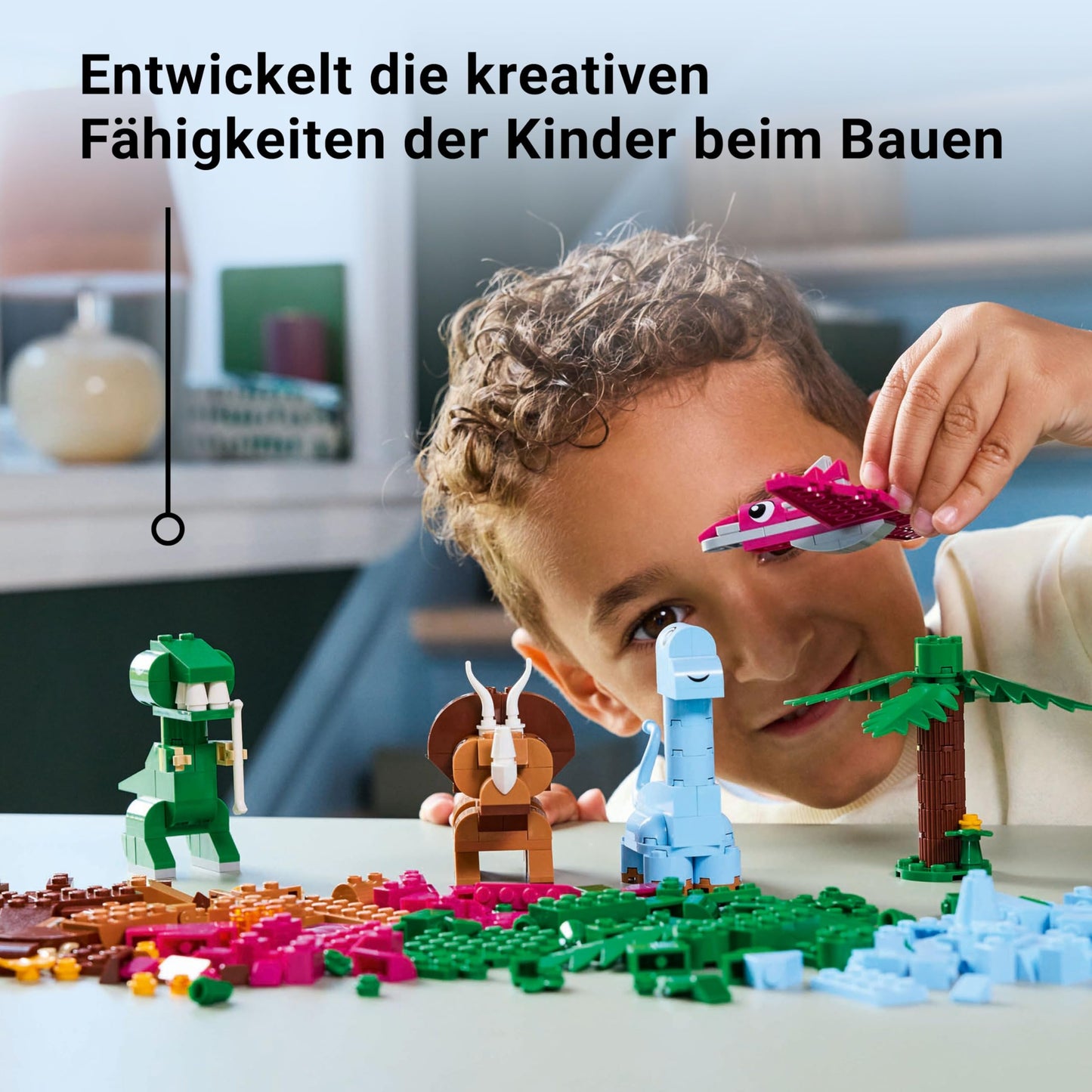 LEGO Classic Creative Dinosaurs, building set with models and animal figures made of bricks, imaginative play experience, gift for boys and girls aged 5 and up, including T.Rex and Triceratops 11041