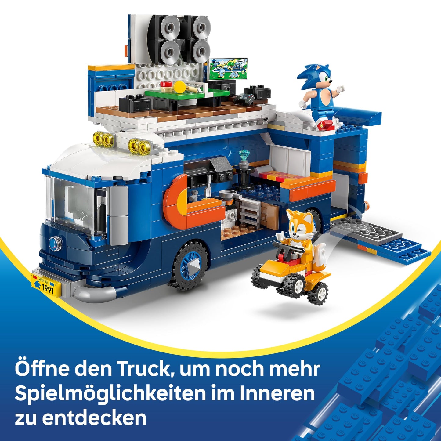 LEGO Sonic the Hedgehog Team Sonic Command Truck Toy - Interactive Set with an ATV Car & 5 Figures incl. Tails - Gift for 8+ Year Old Boys, Girls & Gaming Fans - 77006
