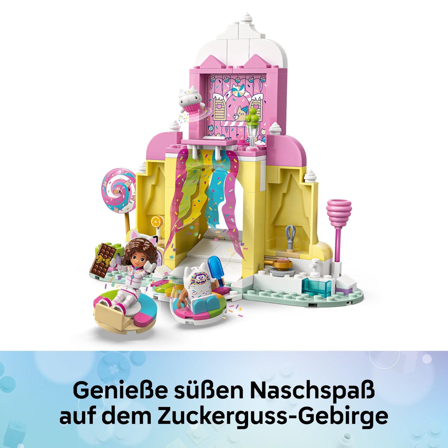 LEGO Gabby's dollhouse - icing mountains and kitten garden - playset with minifigure, panda paw and kitty fairy - doll incl. accessories - gift for girls aged 4 and up & film fans - 11205