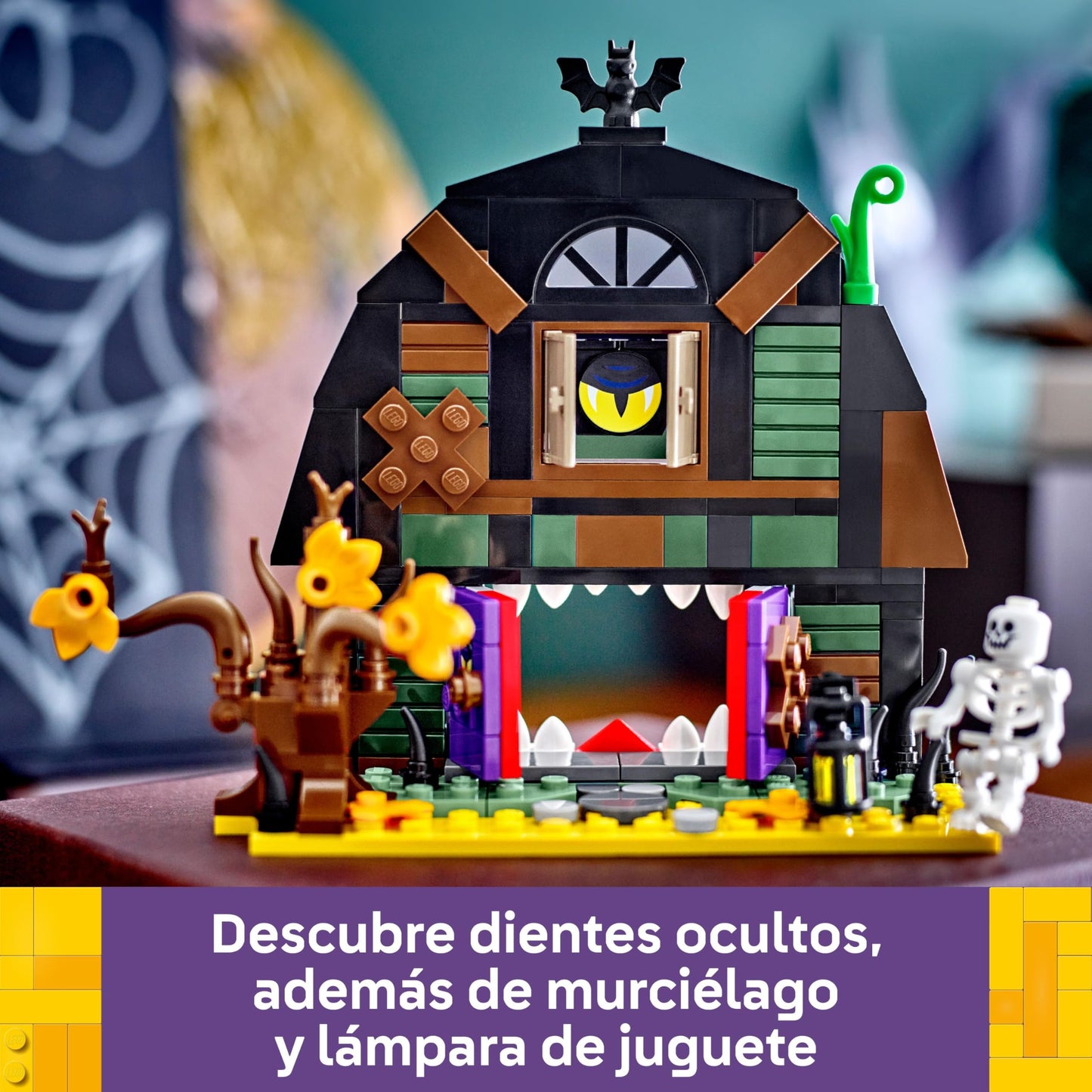 LEGO Halloween Barn - children's toy with skeleton minifigure - building set with bat, bottle, lamp and other accessories - gift for boys and girls aged 8 and up - 40721 (pack of 2)