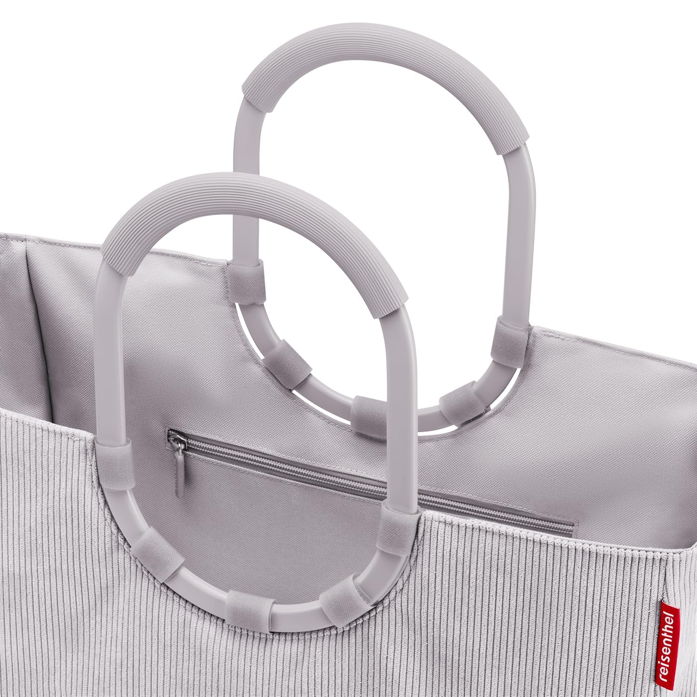reisenthel loopshopper L cord gray – sturdy bag with practical compartments made from recycled PET bottles – charming and water-repellent design - OR7084