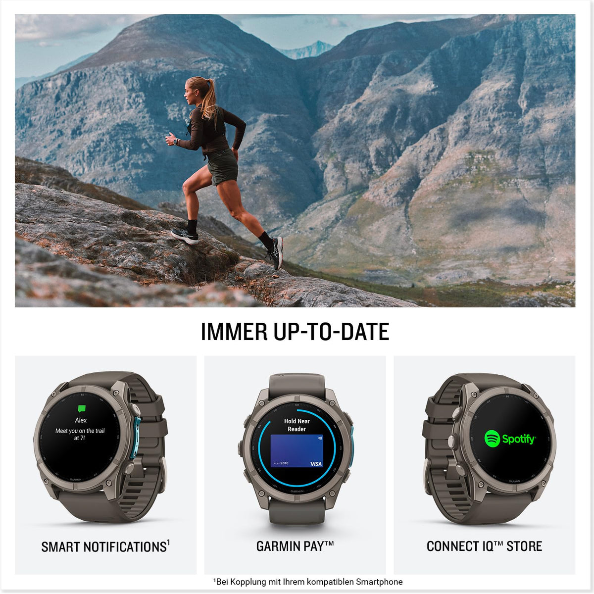 Garmin Fenix 9, 51 mm, GPS Multisport Smartwatch, Pebble Gray/Titanium - 010-04763-01
