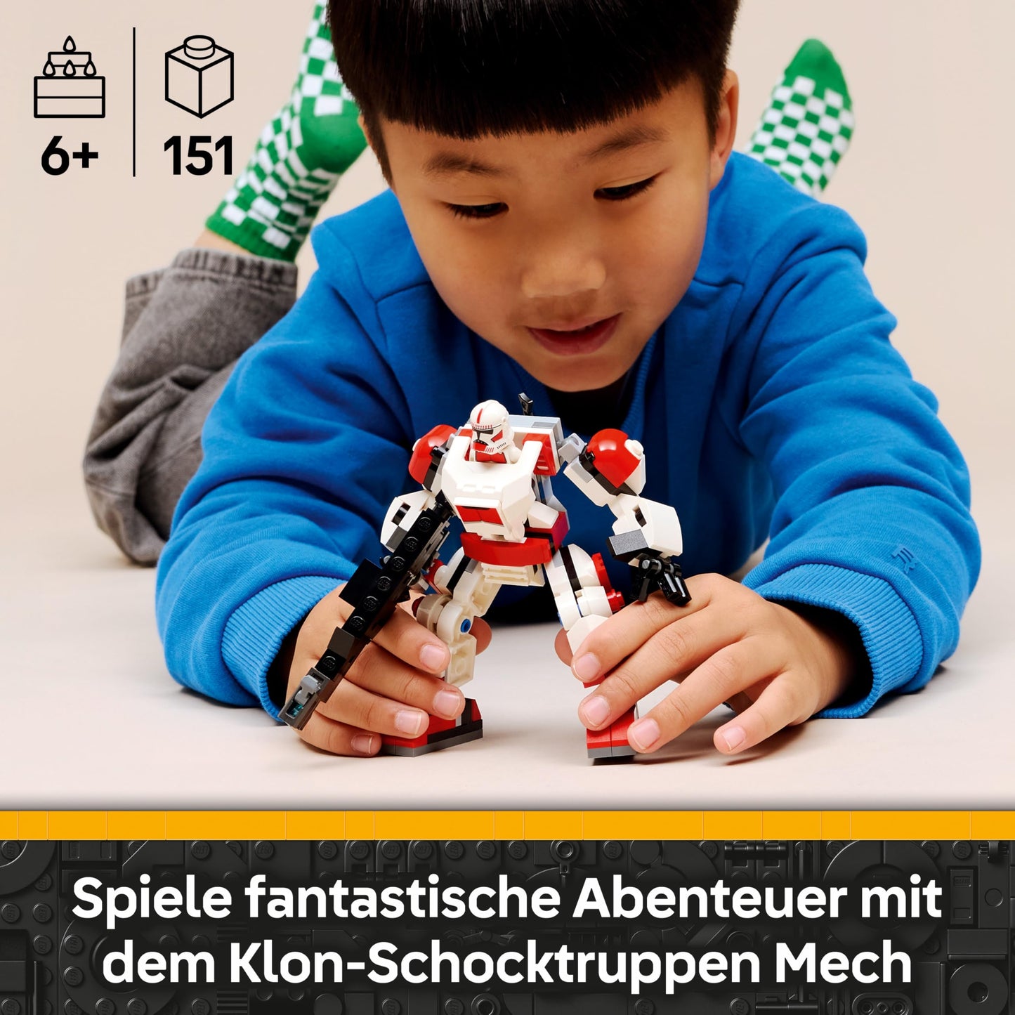 LEGO Star Wars 75448 Clone Shock Troopers Mech - Poseable action figure with blaster rifle and minifigure - model building for children - gift for boys aged 6 and over and Star Wars fans