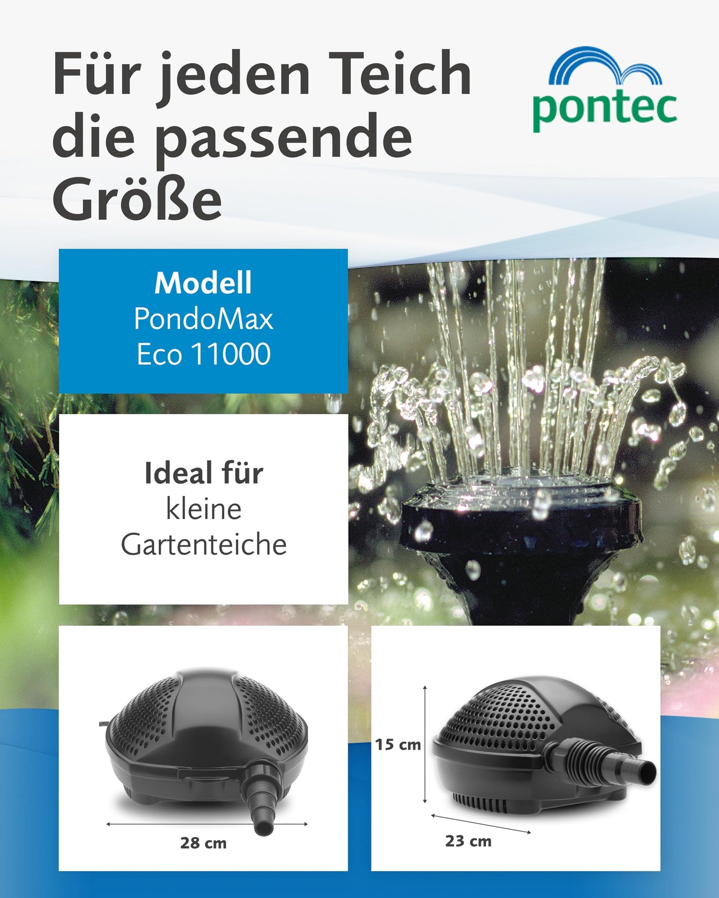 Pontec 51178 PondoMax Eco 11000 - filter and stream pump / energy-efficient pump for streams / for filter feeding, black