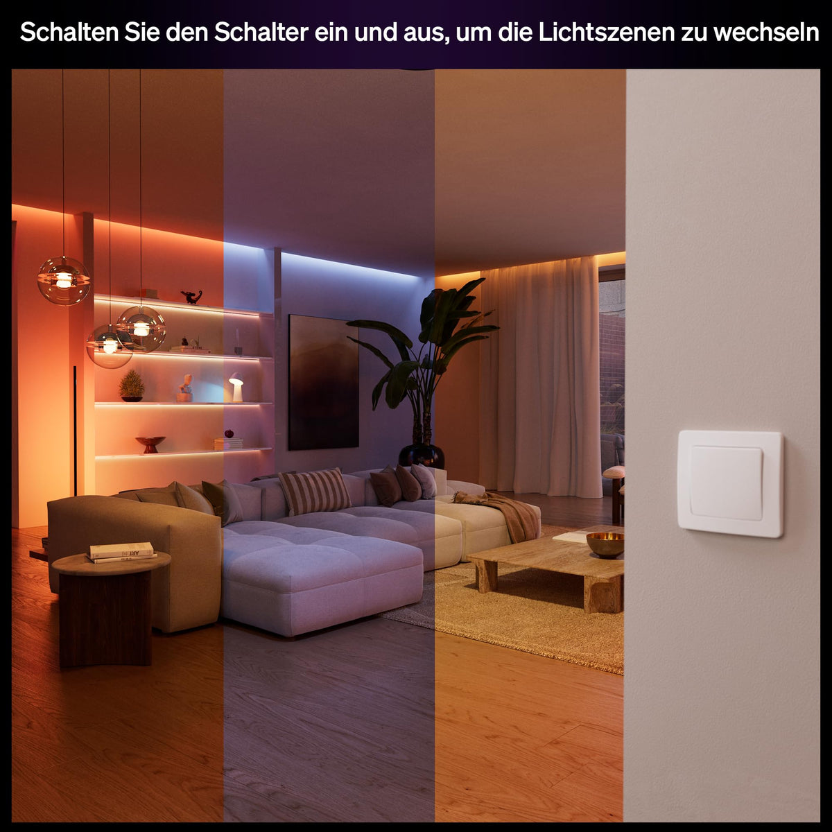 Philips Hue wired Smart Switch, 1-pack, for easy control of Hue lights, no batteries required, controllable via app or voice command, compatible with Apple Home, Google Home, and Alexa. - 929004297003