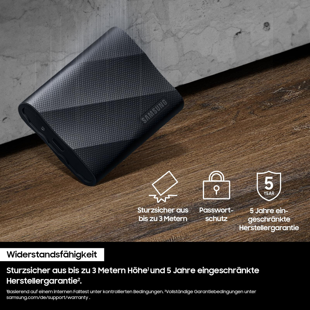 Samsung Portable SSD T9, 4 TB, 2,000 MB/s read, 2,000 MB/s write, USB 3.2 Gen.2x2, external hard drive for professional users, compatible with Mac, PC, smartphones, and 12K cameras, MU-PG4T0B/EU