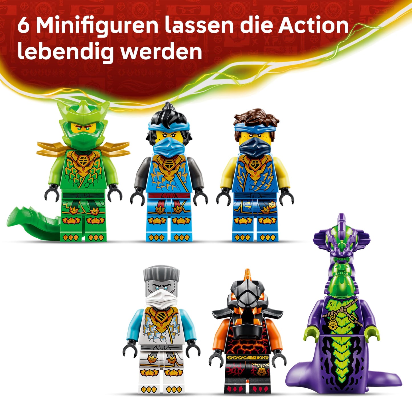 LEGO NINJAGO Desert Sailor - 3-in-1 ninja playset, convertible into flying boat, car & motorcycle - including 6 minifigures - gift idea for boys aged 9 and up and Dragons Rising fans - 71869