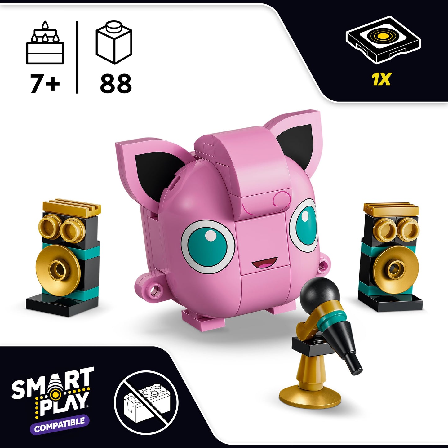 LEGO Pokémon SMART Play: Jigglypuff Concert - compatible interactive building and play set with SMART tag and Pokémon figure - gift idea for children aged 7 and up - 72159