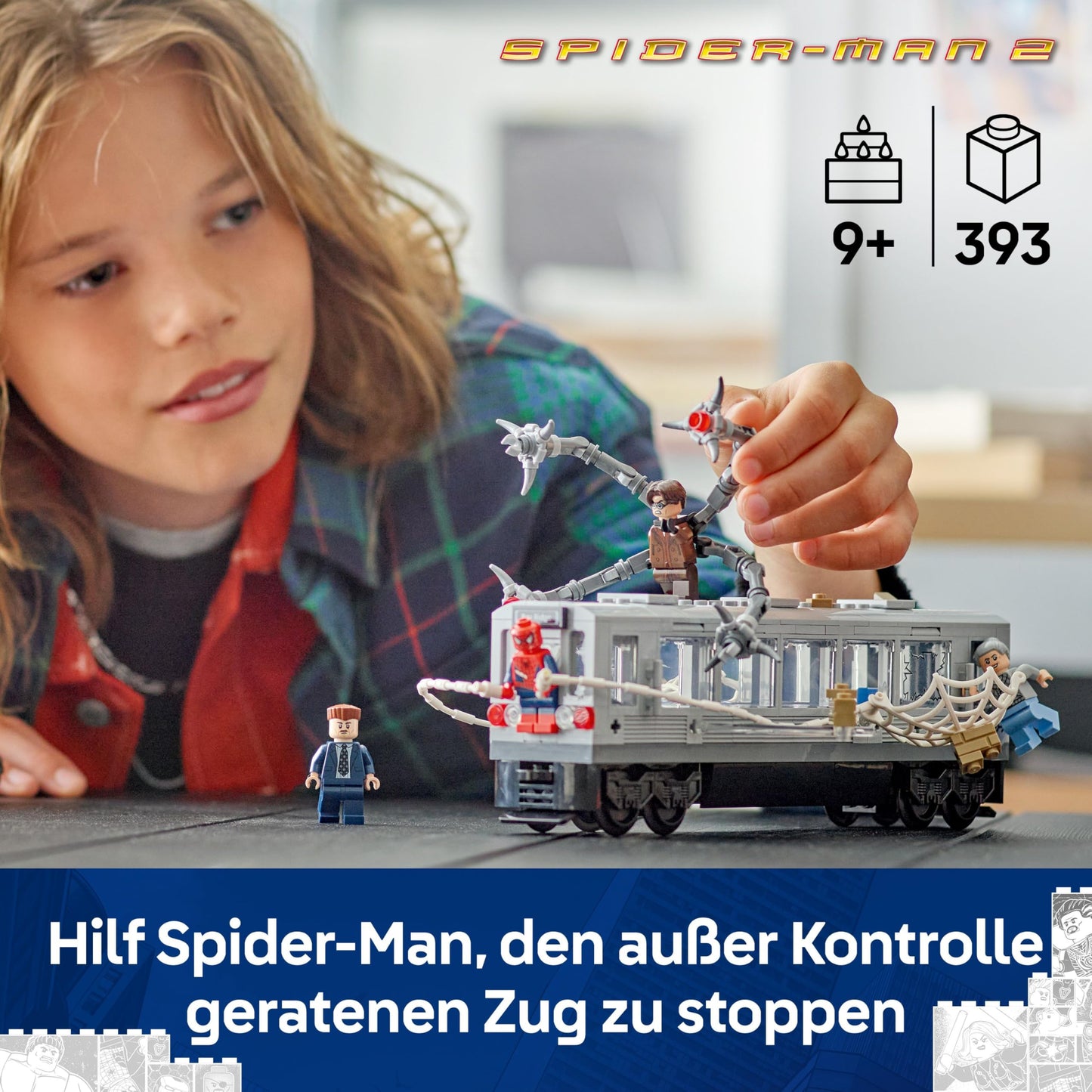 LEGO ǀ Marvel Spider-Man vs. Doc Ock: Showdown in the subway - Creative toy with superhero minifigures - Toy train model - Children's gift for boys and girls aged 9 and up - 76321