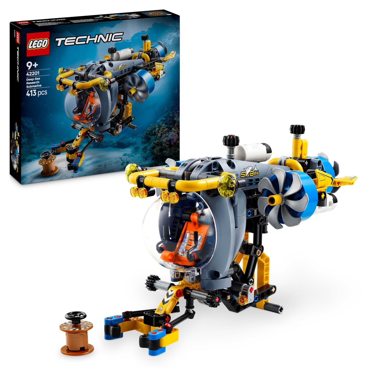 LEGO Technic deep sea explorer submarine toy, building toy for children, boys and girls aged 9 and up, creative birthday gift ideas, buildable vehicle, with rotating propellers 42201