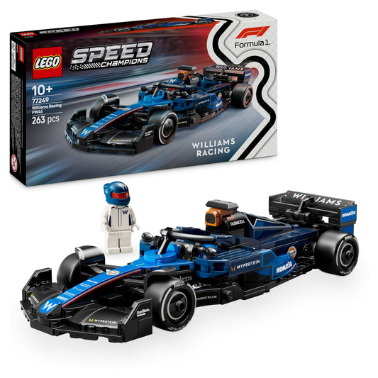 LEGO Speed Champions Williams Racing FW46 F1 racing car - toy with Formula 1 minifigure to collect - gift for boys and girls aged 10 and over and adult motorsport fans 77249