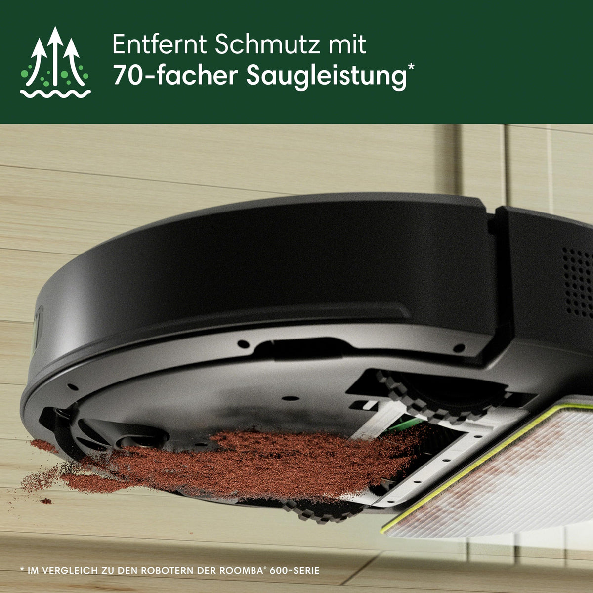 iRobot Roomba 105 Combo + AutoEmpty Dock - Golire automată timp de până la 75 de zile - Aspirare + Spălare - Clearview LiDAR - 7000Pa - 120 minute - SmartScrub - Ocolește obstacole - Aplicație - Negru - Y351040