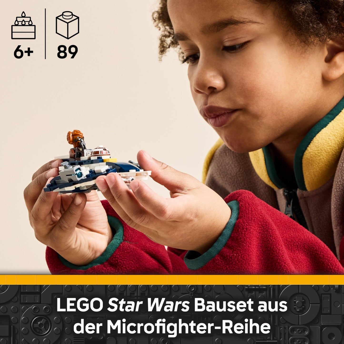 LEGO Star Wars 75400 Plo Koons Jedi Starfighter Microfighter building toy with 2 shooters - including mini figure with lightsaber - gift for boys aged 6 and up and fans of The Clone Wars
