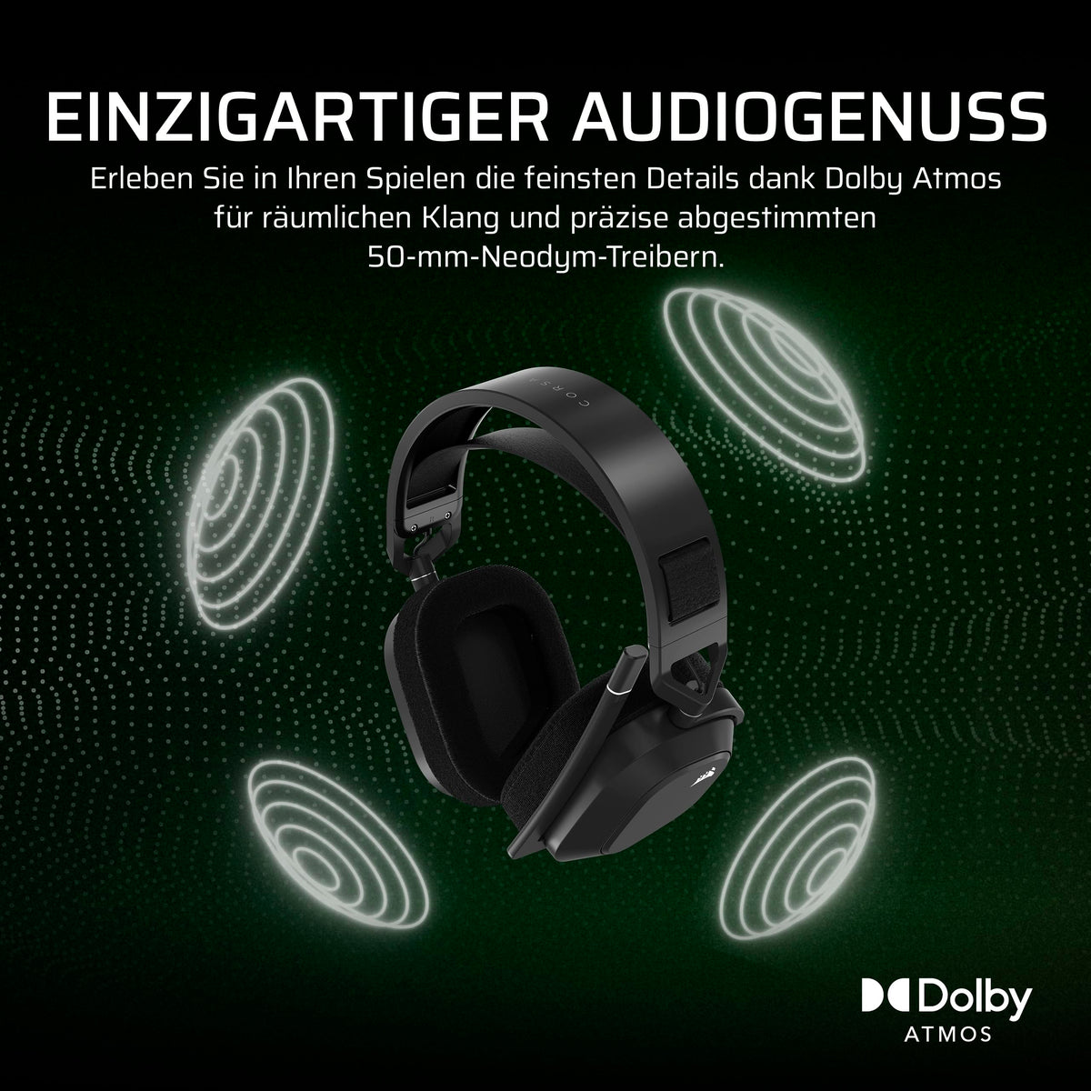 Corsair HS80 MAX Wireless Xbox-Gaming-Headset cu Bluetooth – Gri metalic - CA-9011387-WW