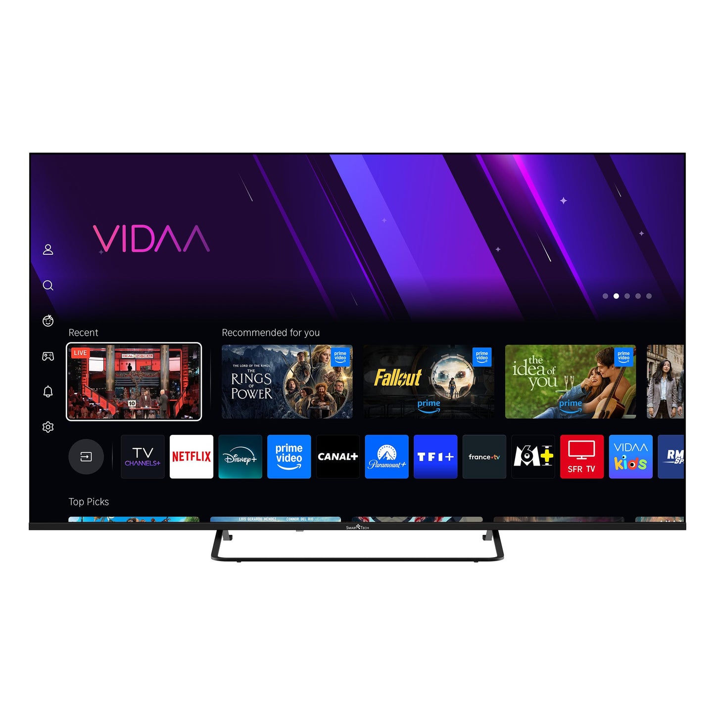 Smart Tech 55QV02K QLED TV 55 inch Smart TV VIDAA - HDR TV with 4K UHD resolution, Bluetooth and triple tuner (2026)
