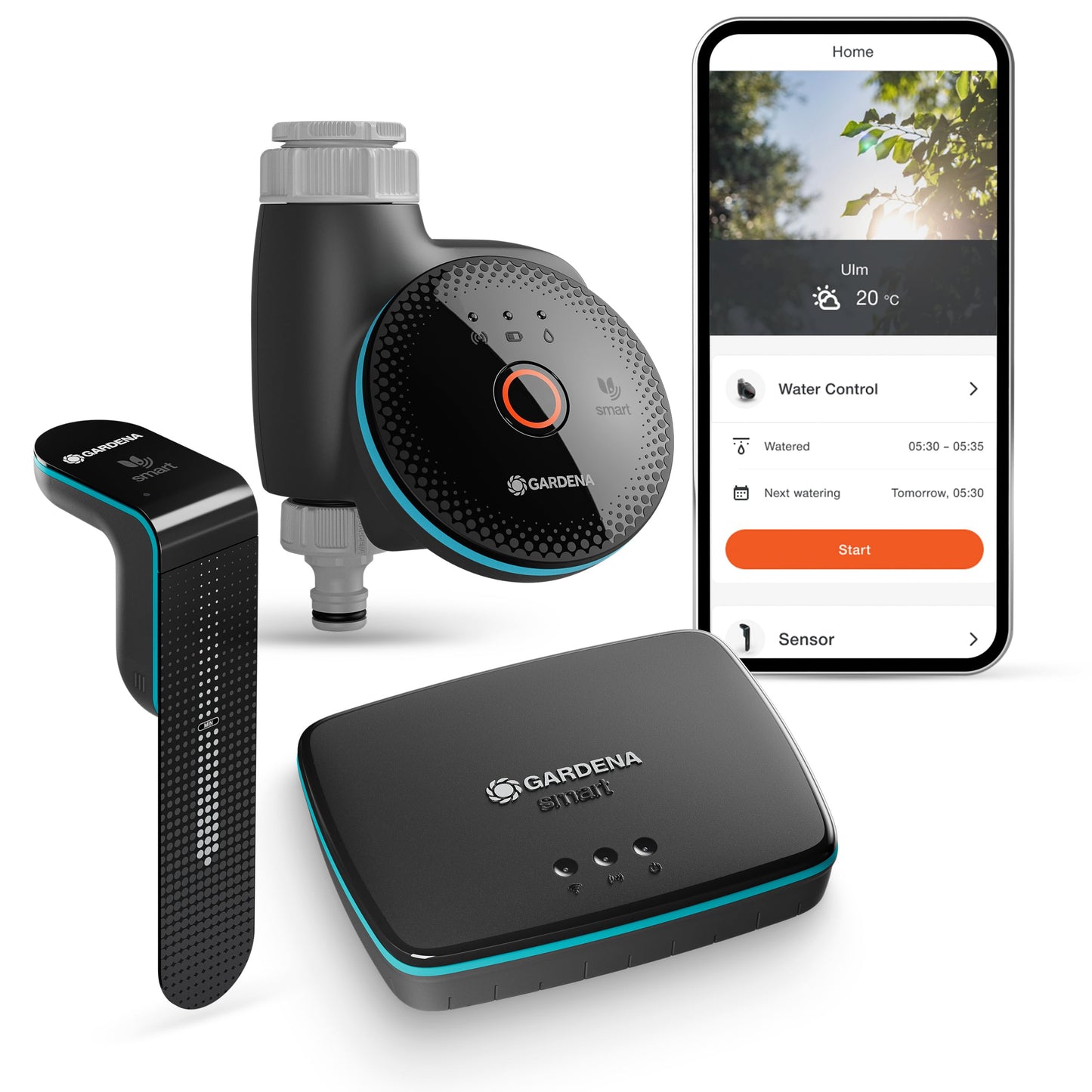 Gardena smart Sensor Control Set irrigation control; smart: data-controlled irrigation*, smart home integration*, soil moisture sensor included, high-quality valve technology (19045-20)