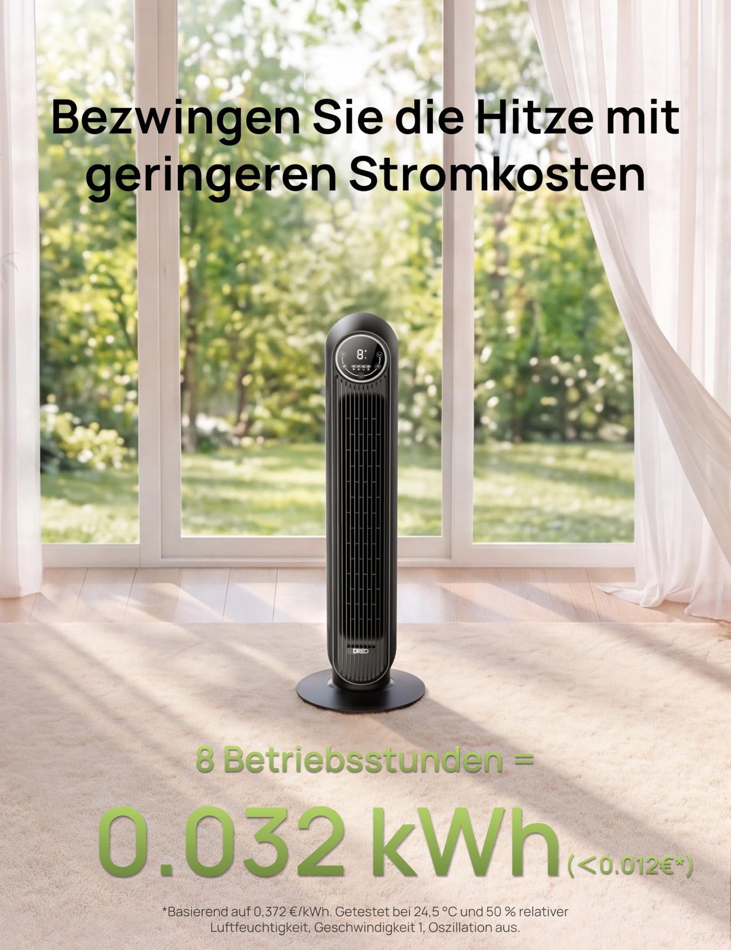DREO Smart Quiet Tower Fan, APP & Voice Control, 90° Oscillating Fan with Remote Control, 4 Modes, 4 Speeds, 8 Hour Timer, Nomad One S, Black - DR-HTF007S