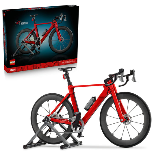 LEGO Icons racing bike - model building for adults - including rubber tires, rear derailleur and rear wheel stand as a desk decoration - gift idea for cycling fans - 11380