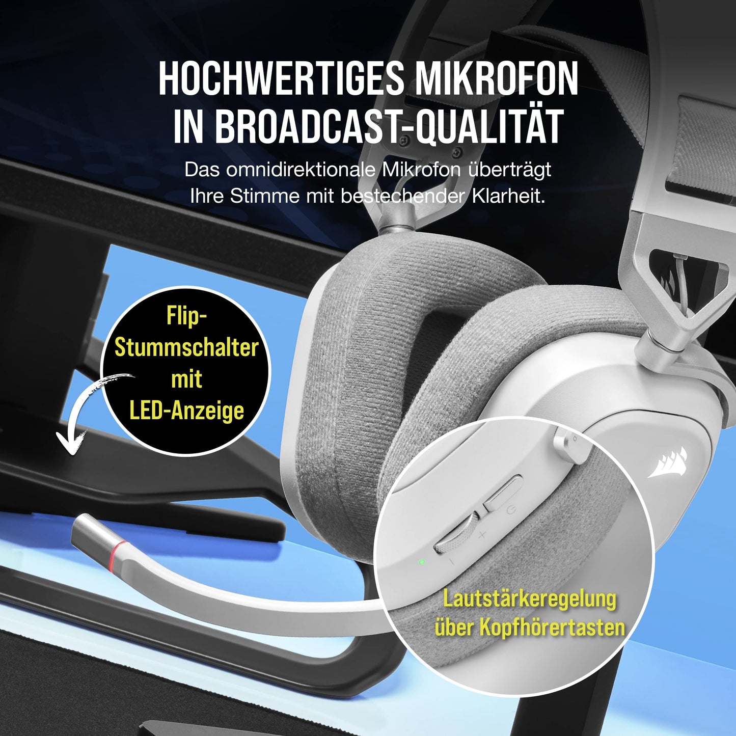CORSAIR HS80 RGB WIRELESS Multiplatform Gaming Headset CA-9011236-EU