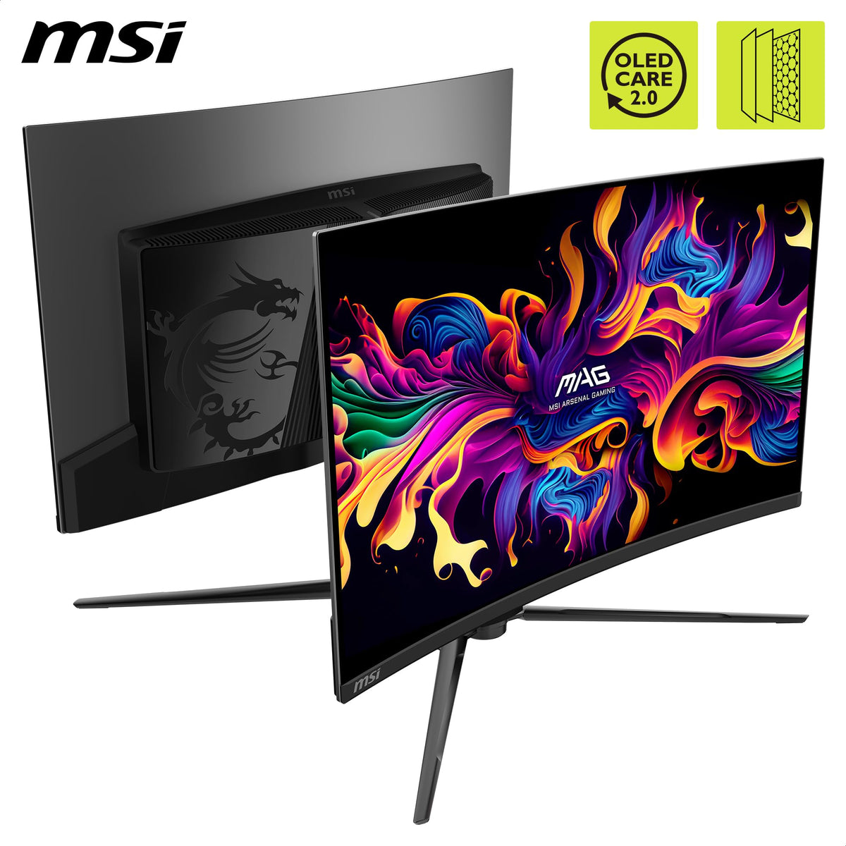 MSI MAG 321CUPDE QD-OLED 32 Zoll UHD Curved Gaming Monitor - 1700R, 3840 x 2160 Quantum Dot OLED Panel, 165Hz / 0,03ms, 99% DCI-P3, Delta E≤2, DisplayHDR True Black 400, DP 1.4a, HDMI 2.1, USB Type-C - 9S6-3DD54T-006