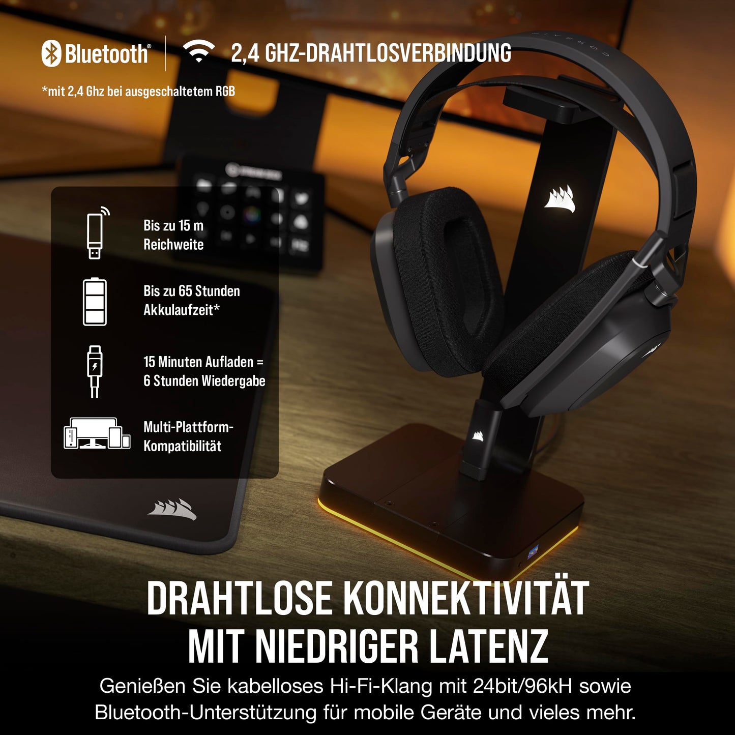 CORSAIR HS80 MAX WIRELESS Multiplatform Gaming Headset CA-9011295-WW