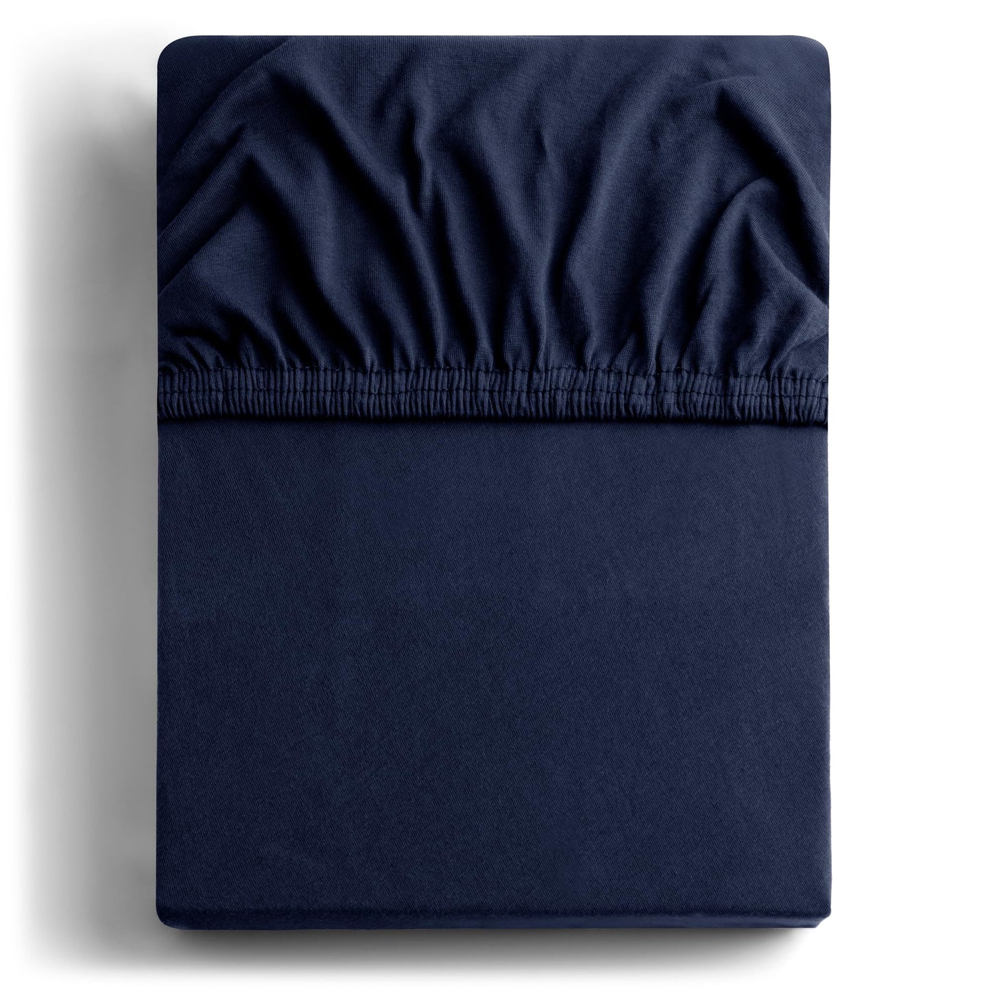 DecoKing fitted sheets 200x220 220x240 cm 100% combed cotton dark blue fitted sheets jersey box spring bed Amber 200 x 220 220 x 240