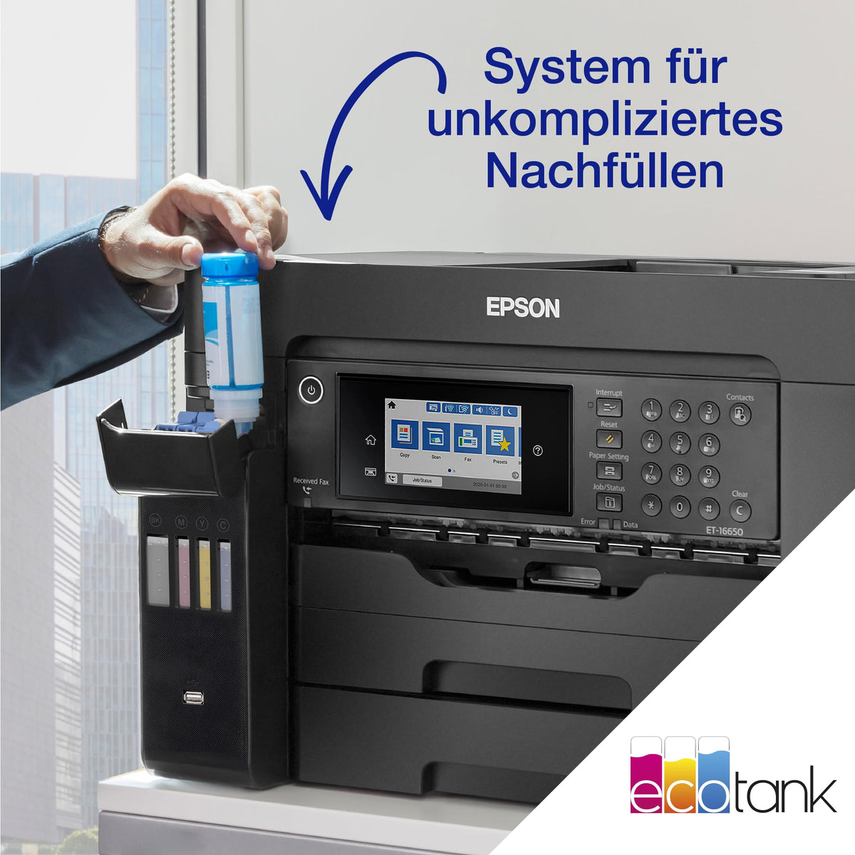 Epson EcoTank ET-16655 DIN-A3+-Multifunction Wi-Fi Ink Tank Printer with Fax - ET16655