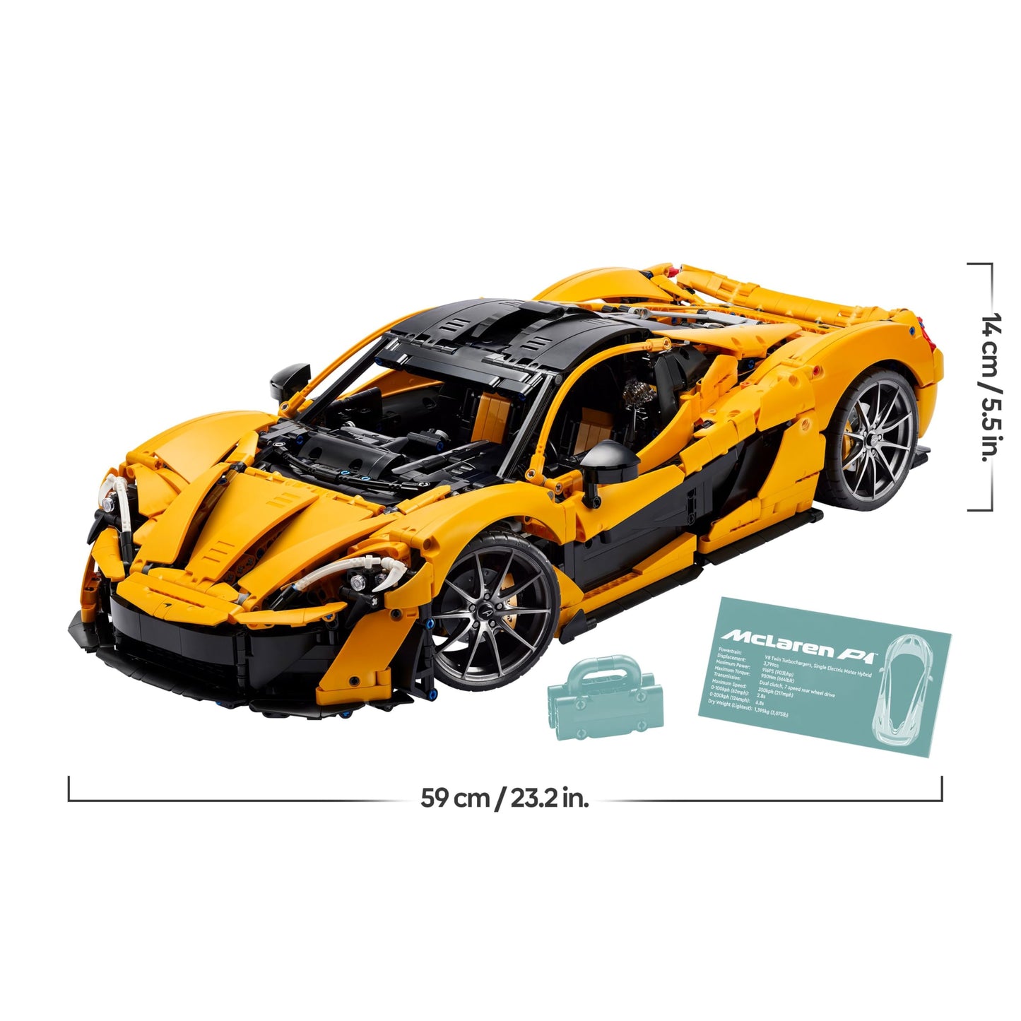 LEGO Technic McLaren P1, super sports car set for adults, gift for car fans, scale collector's item with V8 piston engine and 7-speed gearbox, model car, toy car set 42172