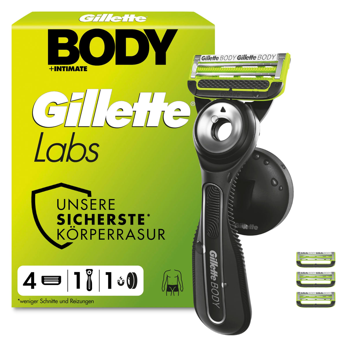 Rasierer Gillette Labs pentru corp și zona intimă, negru - 8006530106665