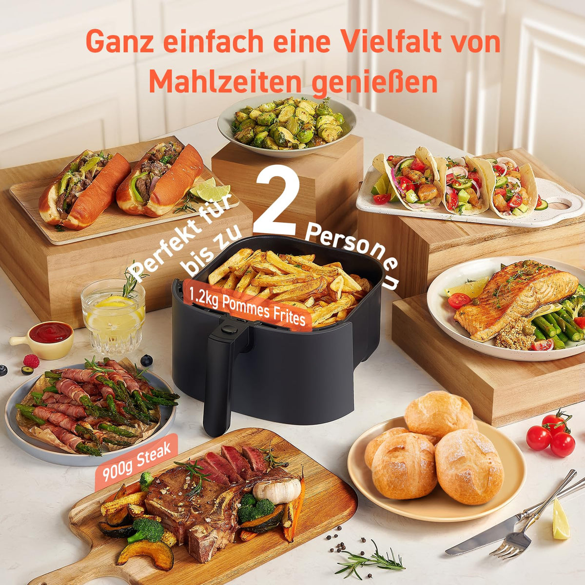 Cosori Airfryer, 4.7L 7-in-1 hot air fryer - ‎CAF-L501