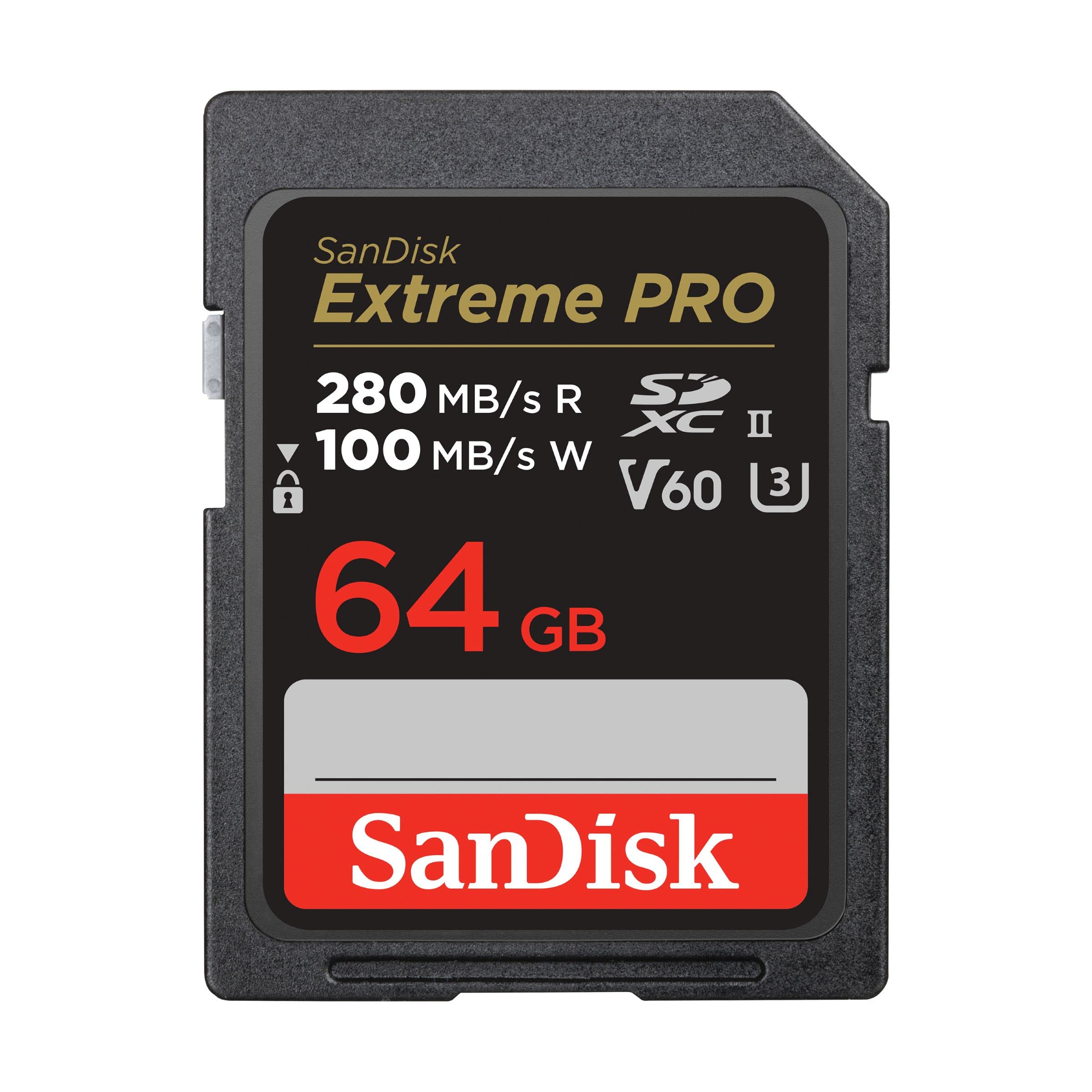 SanDisk Extreme PRO SDXC UHS-II memory card V60 64 GB (280 - SDSDXEP-064G-GN4IN