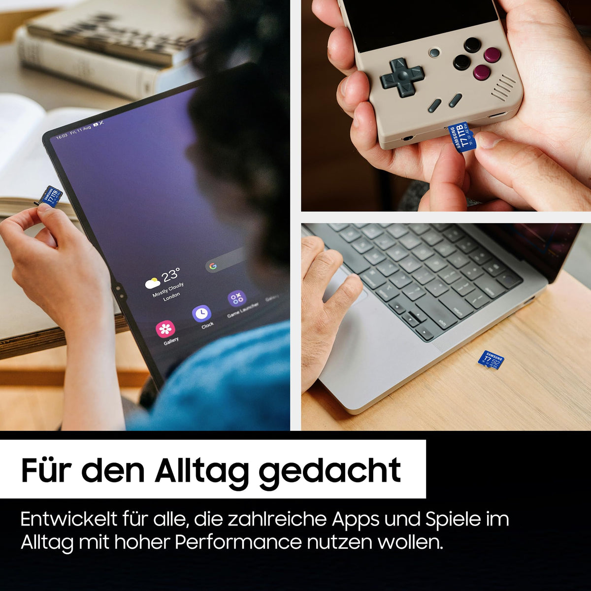 Samsung T7 microSD-Karte, 1 TB, cardă de memorie pentru jocuri mobile pe smartphone-uri, tablete și console portabile, UHS-I U3, Full HD & 4K UHD, 170 MB/s citire, MB-MB1T0T/WW