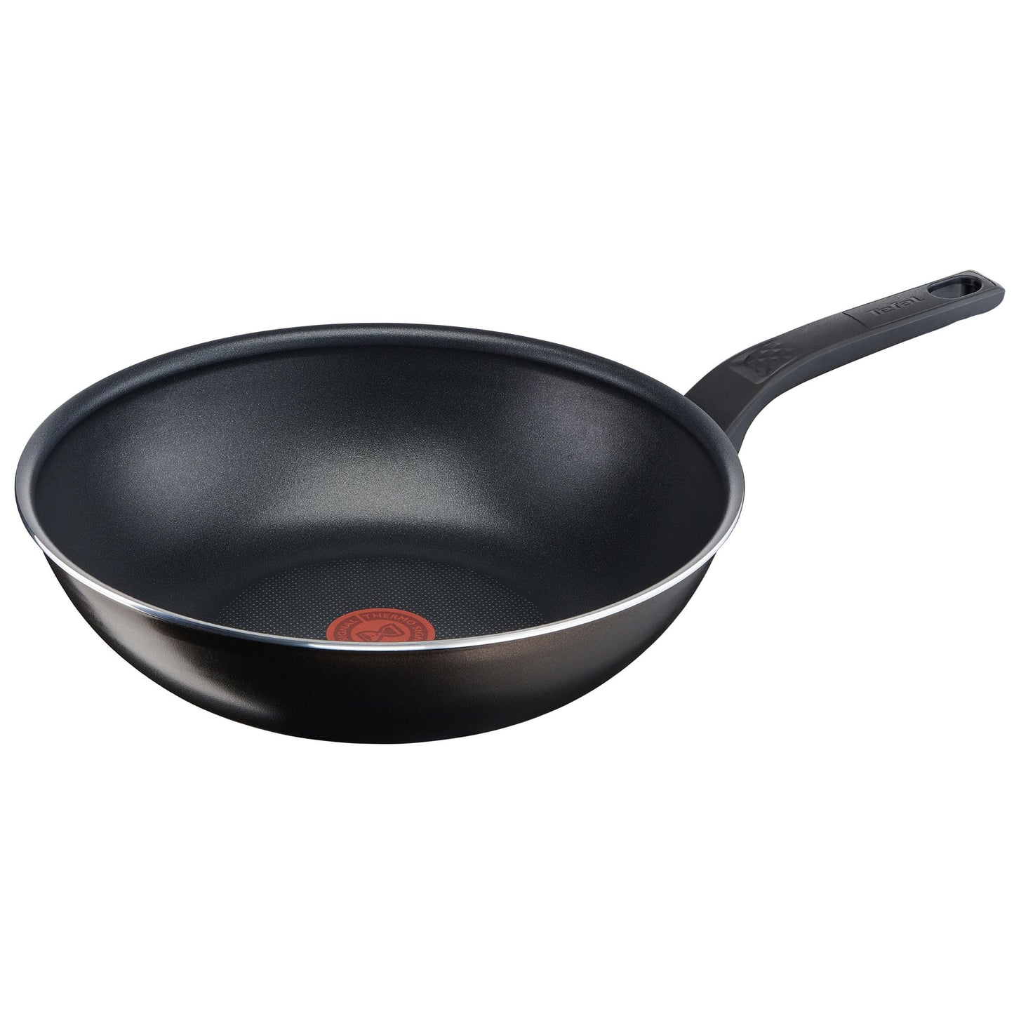 Tefal Easy Cook & Clean wok pan 28 cm, non-stick coating, thermal signal at ideal frying temperature, NOT suitable for induction, easy to clean, Made in France, black, B5551933