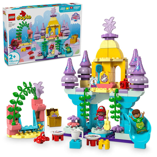 LEGO DUPLO Disney Ariel's Magical Underwater Palace - Castle Toy from The Little Mermaid for Girls & Boys from 2 Years - Educational Toy for Children with 3 Figures - Gift - 10435