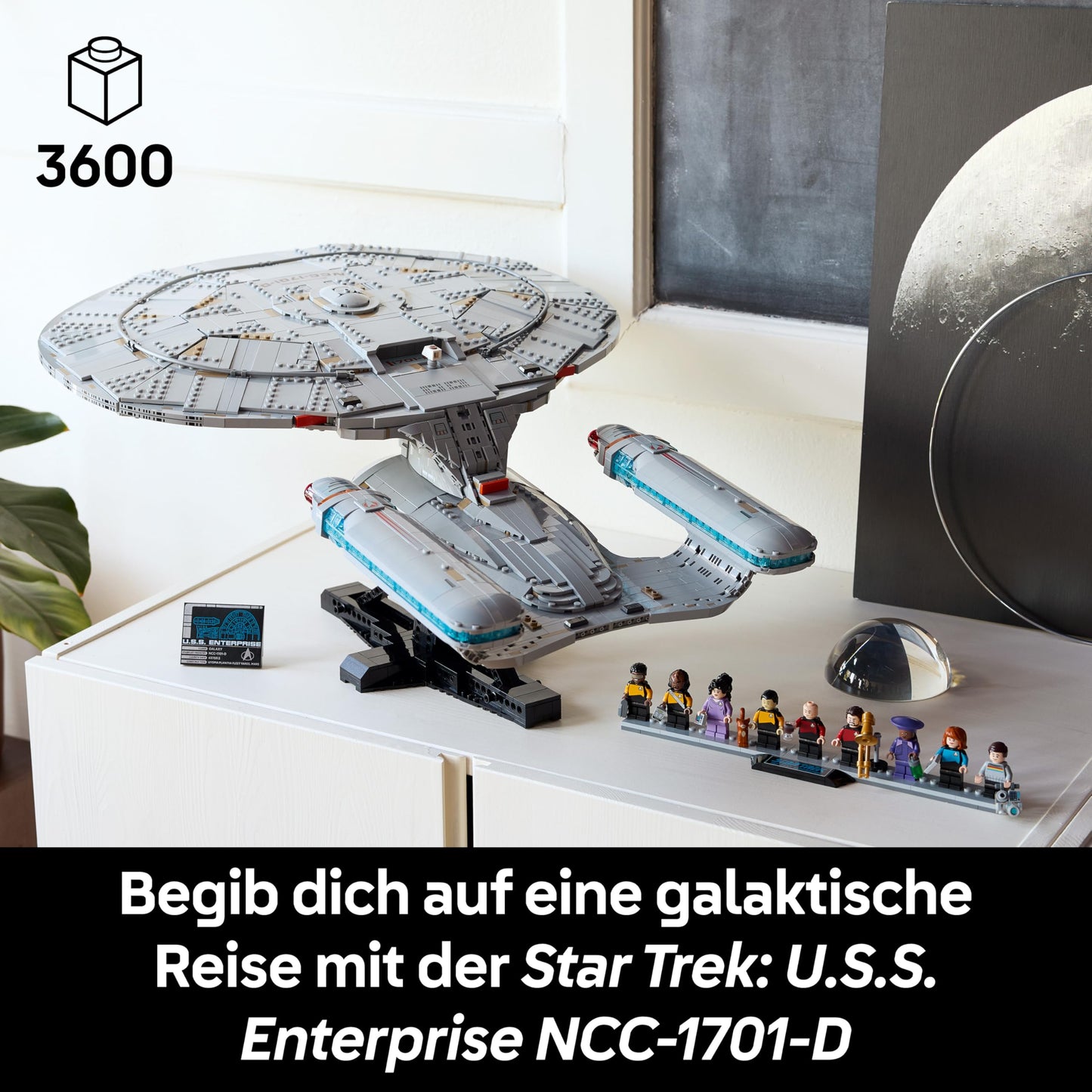 LEGO Icons Star Trek: U.S.S. Enterprise NCC-1701-D - Building set for adults - 2 shuttlepods, separating function & 9 minifigures with Jean-Luc Picard & William Riker - gift for men and women - 10356